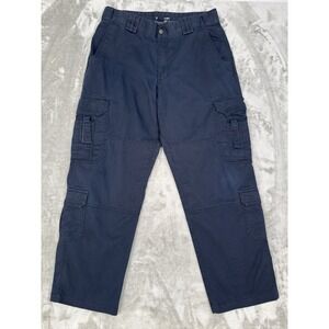 5.11 Tactical Pants Mens 36x32 Navy Blue Ripstop Security 511 Military TAC-105C